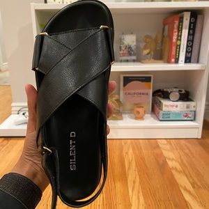 Brand New Silent D Black Sandals from Anthropologie Size 38